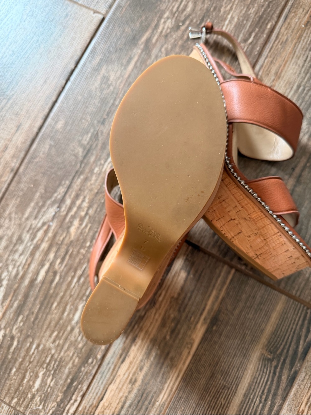 COACH Quartz Leather Platform Sandals Size 37 - Picture 5 of 5